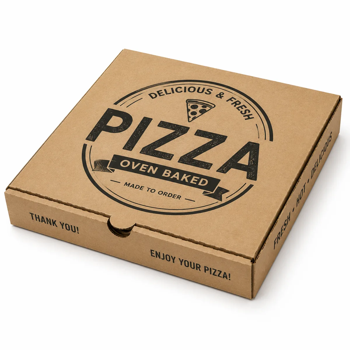 Pizza Boxes - Custom Print - 1 Colour Print on Kraft Board
