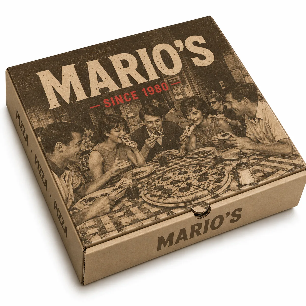 Pizza Boxes - Custom Print - 2 Colour Print on Kraft Board